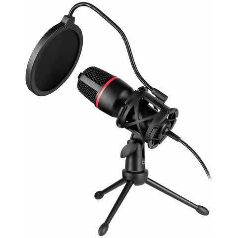 Микрофон игровой DEFENDER Forte GMC 300, кабель 2,4 м, 120 дБ, с мембраной, для стриминга, 64630 513686 - фото 303832