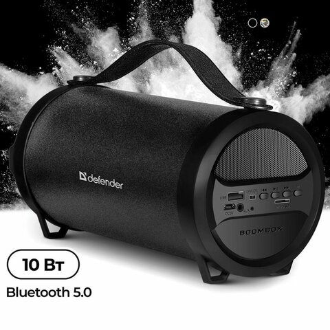 Колонка портативная DEFENDER G24, 1.0, 10 Вт, Bluetooth, FM-тюнер, microSD, чёрная, 65124 513687 - фото 303833