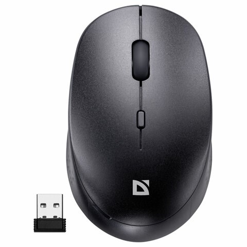 Мышь беспроводная DEFENDER Auris MB-027, USB, 3 кнопки + 1 колесо-кнопка, оптическая, черная, 52027 513818 - фото 303901