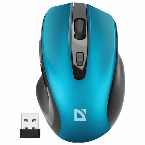 Мышь беспроводная DEFENDER Prime MB-053, USB, 5 кнопок + 1 колесо-кнопка, оптическая, бирюзовая? 52054 513820 - фото 303903