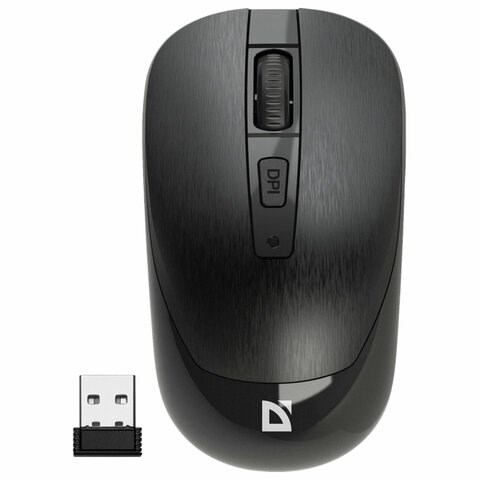 Мышь беспроводная бесшумная DEFENDER Wave MM-995, USB, 3 кнопки + 1 колесо-кнопка, оптическая, черная, 52995 513824 - фото 303905