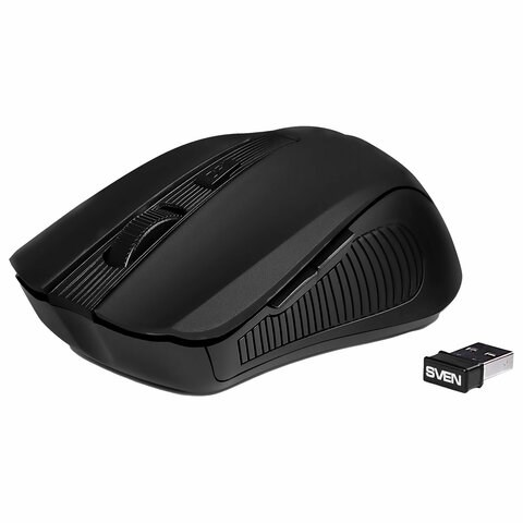 Мышь беспроводная SVEN RX-350W, 5 кнопок + 1 колесо-кнопка, оптическая, черная, SV-0195, SV-019570 513830 - фото 303908