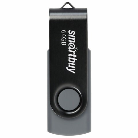 Флеш-диск 64 GB SMARTBUY Twist USB 2.0, черный, SB064GB2TWK 513911 - фото 303920