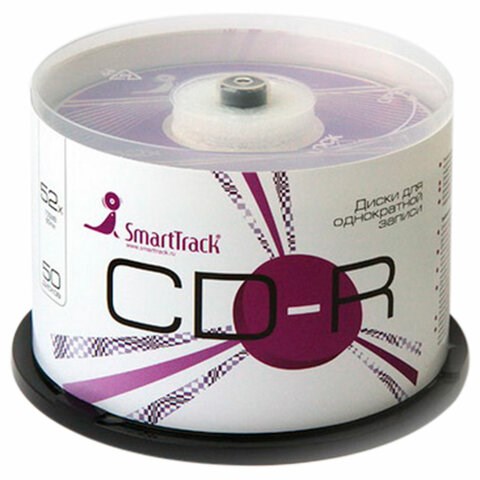 Диски CD-R SMARTTRACK, 700 Мб, 52x, Cake Box (упаковка на шпиле), КОМПЛЕКТ 50 шт., ST000151 513988 - фото 303949