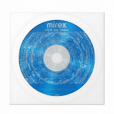 Диск CD-R MIREX, 700 Мб, 48x, бумажный конверт, 1 штука, UL120051A8C 514021 - фото 303960