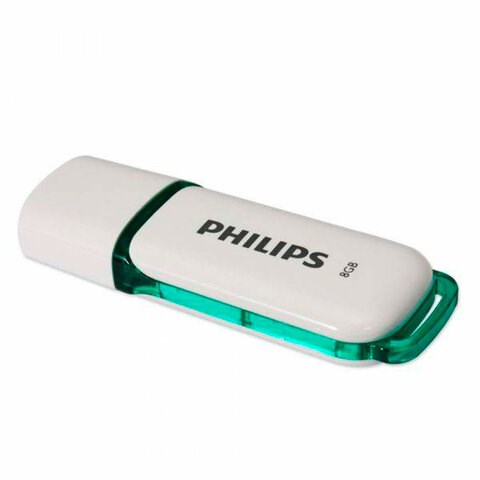 Флеш-диск 8 GB PHILIPS SNOW, разъем USB 2.0, зеленый, FM08FD70B/97 514077 - фото 303989