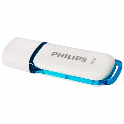 Флеш-диск 16 GB PHILIPS SNOW, разъем USB 2.0, синий, FM16FD70B/97 514078 - фото 303990