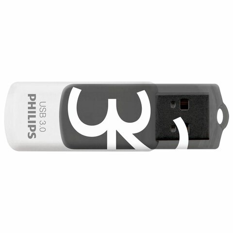Флеш-диск 32 GB PHILIPS VIVID, разъем USB 3.0, черный, FM32FD00B/97 514095 - фото 304007