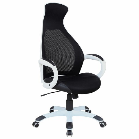 Кресло офисное BRABIX PREMIUM "Genesis EX-517", пластик белый, ткань/экокожа/сетка черная, 531573 531573 - фото 304302