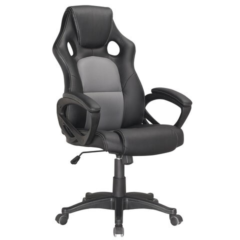 Кресло компьютерное BRABIX Rider Plus EX-544 КОМФОРТ, экокожа, черное/серое, 531582 531582 - фото 304309