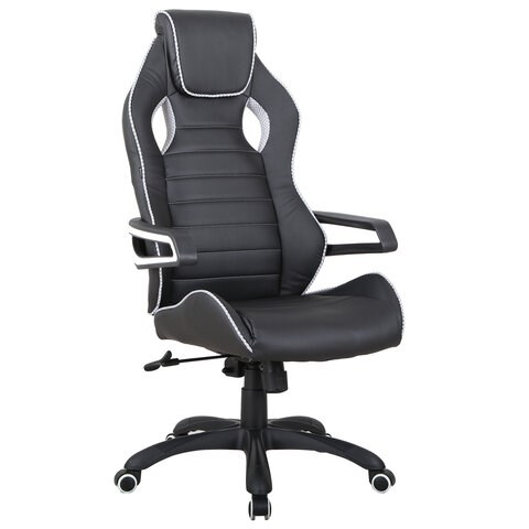 Кресло компьютерное BRABIX "Techno Pro GM-003", экокожа, черное/серое, вставки серые, 531814 531814 - фото 304358