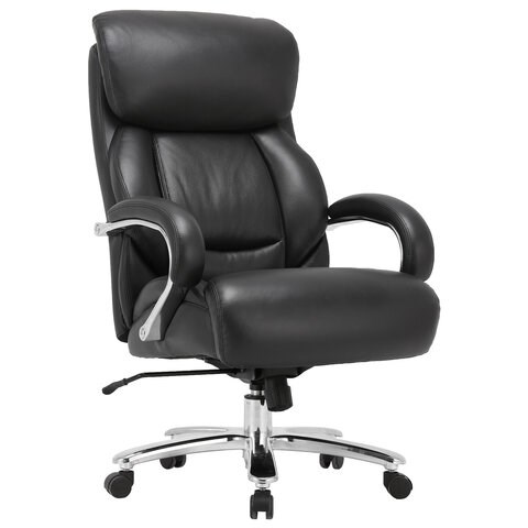 Кресло из натуральной кожи BRABIX PREMIUM Pride HD-100, НАГРУЗКА до 250 кг, черное, 531940 531940 - фото 304422