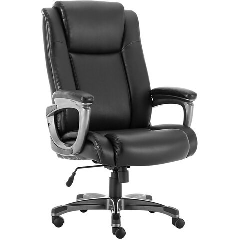 Кресло офисное BRABIX PREMIUM Solid HD-005, НАГРУЗКА до 180 кг, рециклированная кожа, черное, 531941 531941 - фото 304423