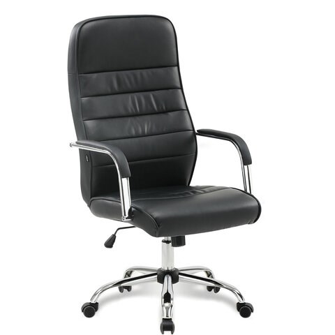 Кресло офисное BRABIX Stark EX-547, экокожа, хром, черное, 531948 531948 - фото 304427