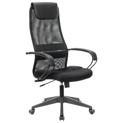 Кресло офисное BRABIX PREMIUM Stalker EX-608 PL, ткань-сетка/кожзам, черное, 532090 532090 - фото 304486