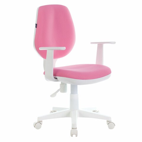 Кресло детское BRABIX Fancy MG-201W, с подлокотниками, пластик белый, розовое, 532409 532409 - фото 304512