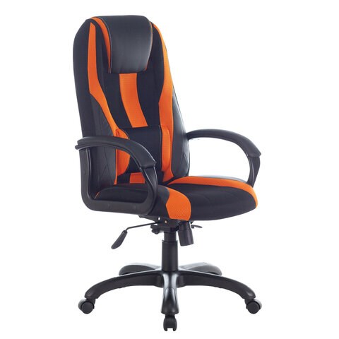 Кресло компьютерное BRABIX PREMIUM "Rapid GM-102", экокожа/ткань, черно/оранжевое, 532420, GM-102_532420 532420 - фото 304520