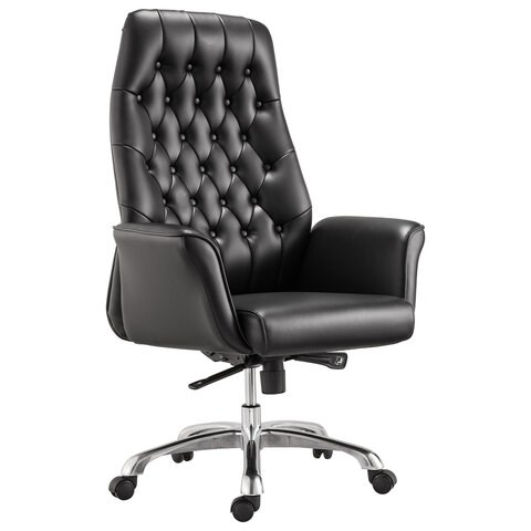 Кресло офисное BRABIX PREMIUM Legacy EX-750, синхромеханизм, алюминий, экокожа, черное, 532492 532492 - фото 304544