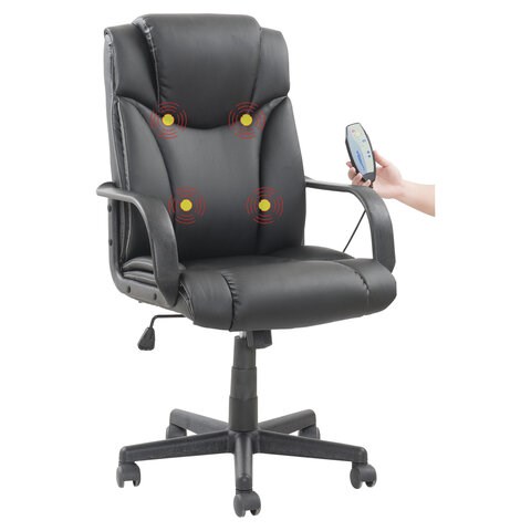Кресло офисное BRABIX "Relax MS-001", 4 массажных модуля, экокожа, черное, 532519 532519 - фото 304559
