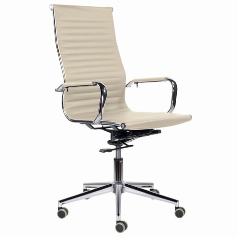 Кресло офисное BRABIX PREMIUM "Intense EX-531", экокожа, хром, бежевое, 532541 532541 - фото 304575