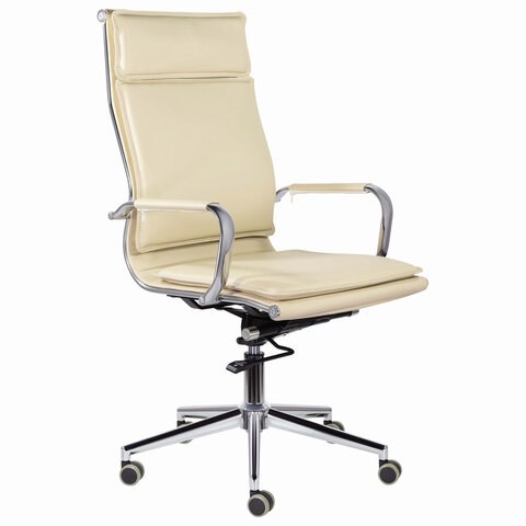 Кресло офисное BRABIX PREMIUM "Kayman EX-532", экокожа, хром, бежевое, 532544 532544 - фото 304578