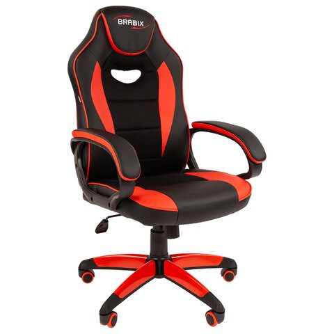 Кресло компьютерное BRABIX "Blaze GM-162", TW/экокожа, черное/красное, 532580, 7083508 532580 - фото 304602