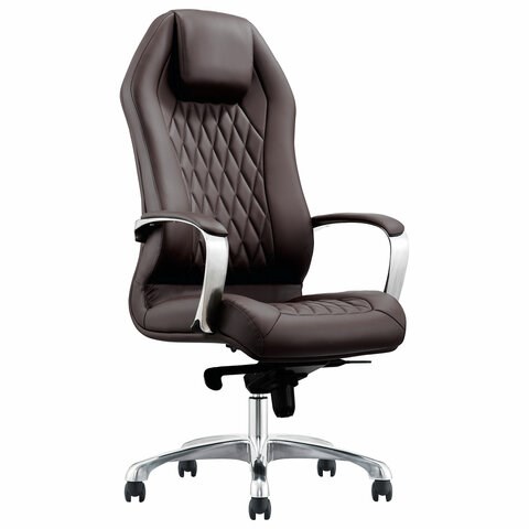 Кресло BRABIX PREMIUM ''Aurus EX-705'', мультиблок, алюминий, экокожа, коричневое, 532929 532929 - фото 304694