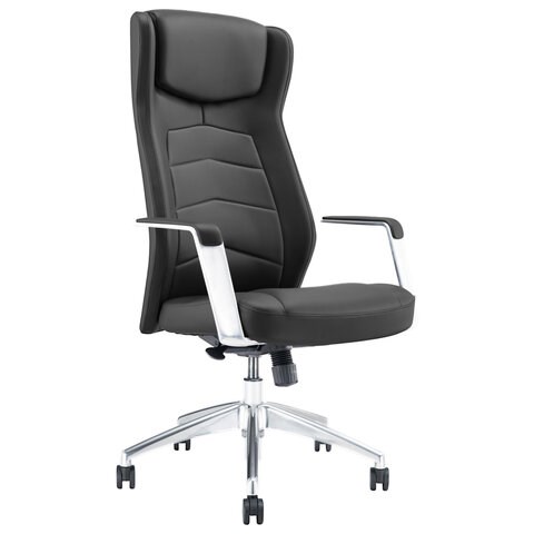 Кресло BRABIX PREMIUM ''Viking EX-759'', синхромеханизм, алюминий, натуральная кожа, черное, 532933 532933 - фото 304698