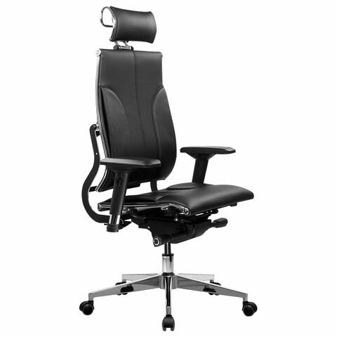Кресло МЕТТА "YOGA" Y 2DM B2-10D, 2D-спинка, 3D-подголовник, 4D-подлокотники, экокожа, черное 533002 - фото 304728