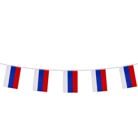 Гирлянда из флагов России, длина 5 м, 10 прямоугольных флажков 20х30 см, BRAUBERG/STAFF, 550185, RU25 550185 - фото 304788