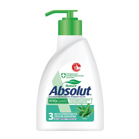 Мыло жидкое антибактериальное 250 мл ABSOLUT (Абсолют) Алоэ, дозатор, не содержит триклозан, 5064 600594 - фото 305198