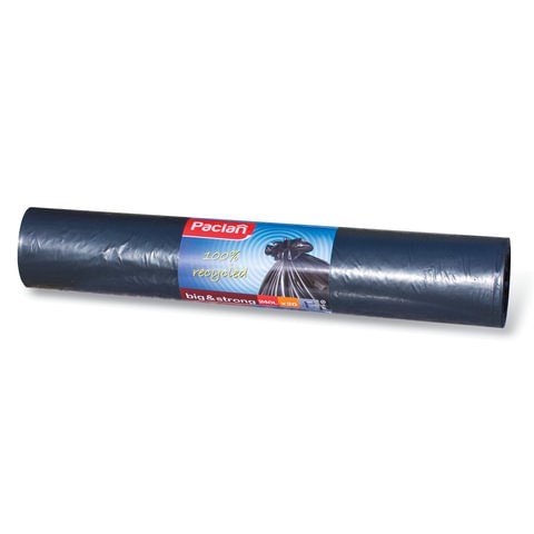 Мешки для мусора 240 л, черные, в рулоне 20 шт., ПВД, 35 мкм, 140х90 см, PACLAN Big&Strong 600823 - фото 305254