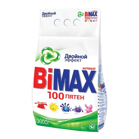 Стиральный порошок-автомат 3 кг, BIMAX 100 пятен (Нэфис Косметикс) 601627 - фото 305429