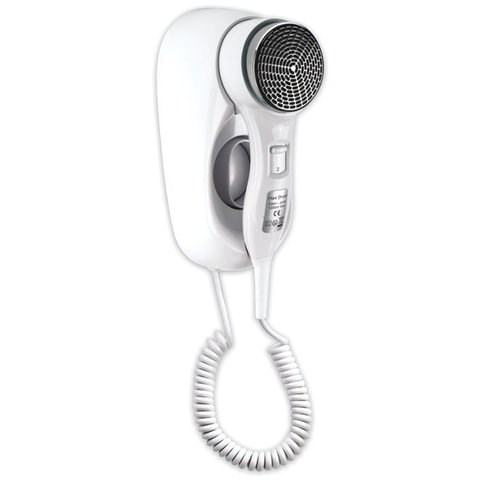 Фен для волос настенный KSITEX F-1400 WC, 1400 Вт, пластик/металл, 2 скорости, белый 601804 - фото 305476