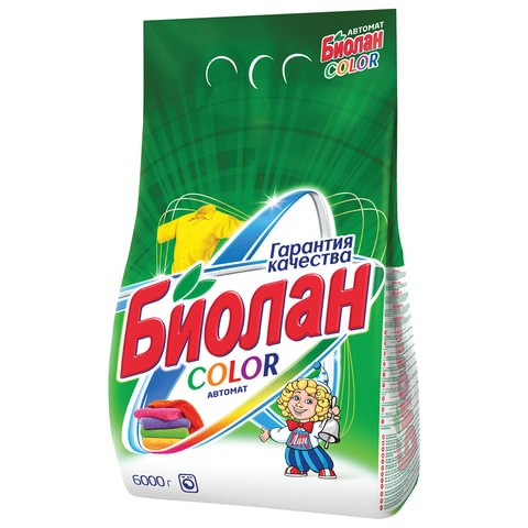 Стиральный порошок-автомат 6 кг, БИОЛАН Color (Нэфис Косметикс) 602067 - фото 305547