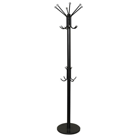 Вешалка-стойка SHT-CR450, 1,86 м, диск 37 см, 6 крючков + 4 дополнительных, металл/мрамор, черная, В1-50 602344 - фото 305614
