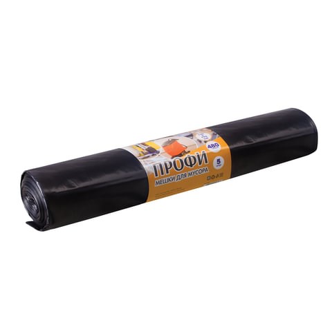Мешки для мусора 480 л, черные, в рулоне 5 шт., ПВД, 65 мкм, 130х170 см, особо прочные, КОНЦЕПЦИЯ БЫТА "Профи", 2890 603735 - фото 305758