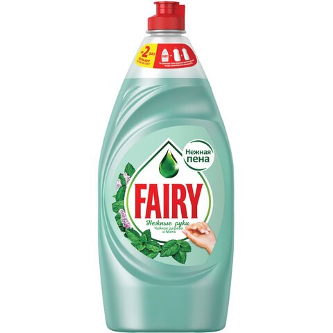 Средство для мытья посуды, 900 мл, FAIRY (Фейри) Нежные руки Чайное дерево и мята 603748 - фото 305766