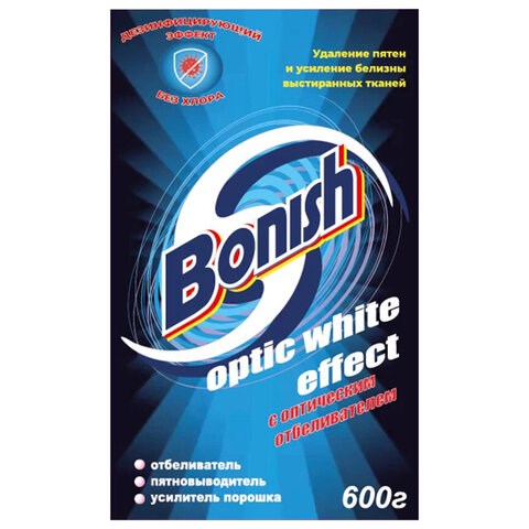 Средство для удаления пятен 600 г, BONISH (Бониш) Optic white effect, без хлора 603906 - фото 305800
