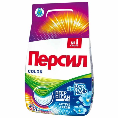 Стиральный порошок автомат 3 кг ПЕРСИЛ (Персил) Color, Свежесть от Вернель 606074 - фото 306367