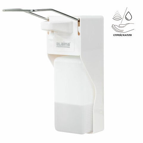 Дозатор локтевой для антисептика и мыла УНИВЕРСАЛЬНЫЙ, с еврофлаконом 1 л, LAIMA, ABS-пластик, 607326, X-2265S 607326
