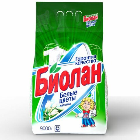 Стиральный порошок автомат 9 кг, БИОЛАН "Белые цветы" 608516 - фото 307143