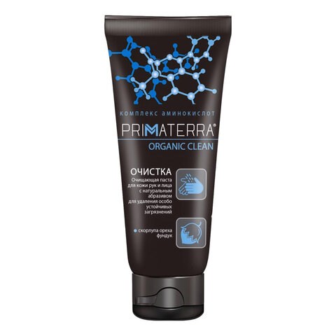 Паста очищающая, 200 мл, PRIMATERRA ORGANIC CLEAN, от сильных загрязнений с натуральным абразивом 609017 - фото 307454
