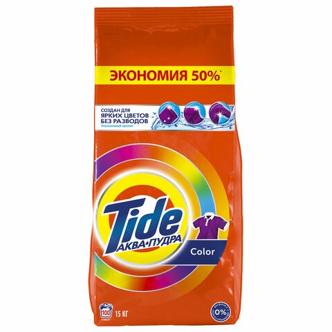 Стиральный порошок-автомат 15 кг, TIDE, 100 стирок, 80769433 609026 - фото 307463