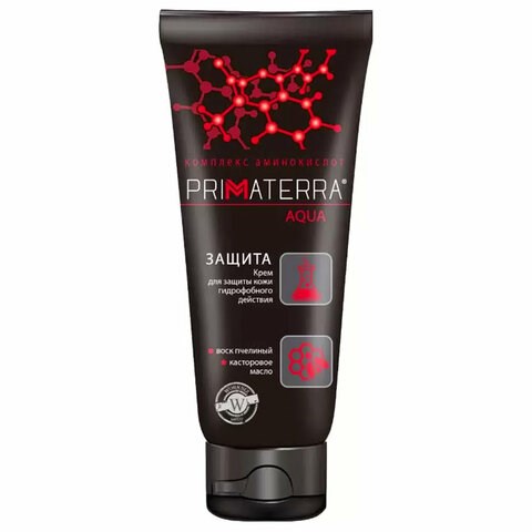 Крем защитный 100 мл, PRIMATERRA AQUA, гидрофобный для кожи, от кислотных и щелочных средств 609727 - фото 307761