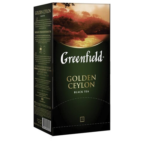 Чай GREENFIELD "Golden Ceylon" черный цейлонский, 25 пакетиков в конвертах по 2 г 620009 - фото 308011