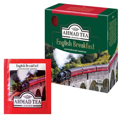Чай AHMAD "English Breakfast" черный, 100 пакетиков в конвертах по 2 г, 600i-08 620210 - фото 308027