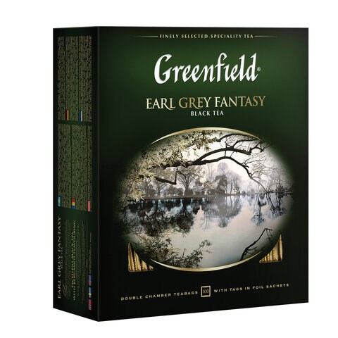 Чай GREENFIELD "Earl Grey Fantasy" черный с бергамотом и цитрусом, 100 пакетиков в конвертах по 2 г, 0584-09 620392 - фото 308046