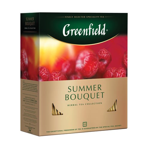 Чай GREENFIELD "Summer Bouquet" фруктовый, 100 пакетиков в конвертах по 2 г, 0878-09 620393 - фото 308047