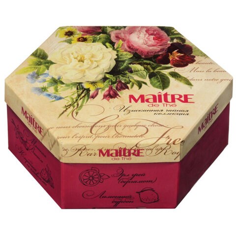 Чай MAITRE "Цветы" ассорти 12 вкусов, НАБОР 60 пакетиков, баж 082 620900 - фото 308071